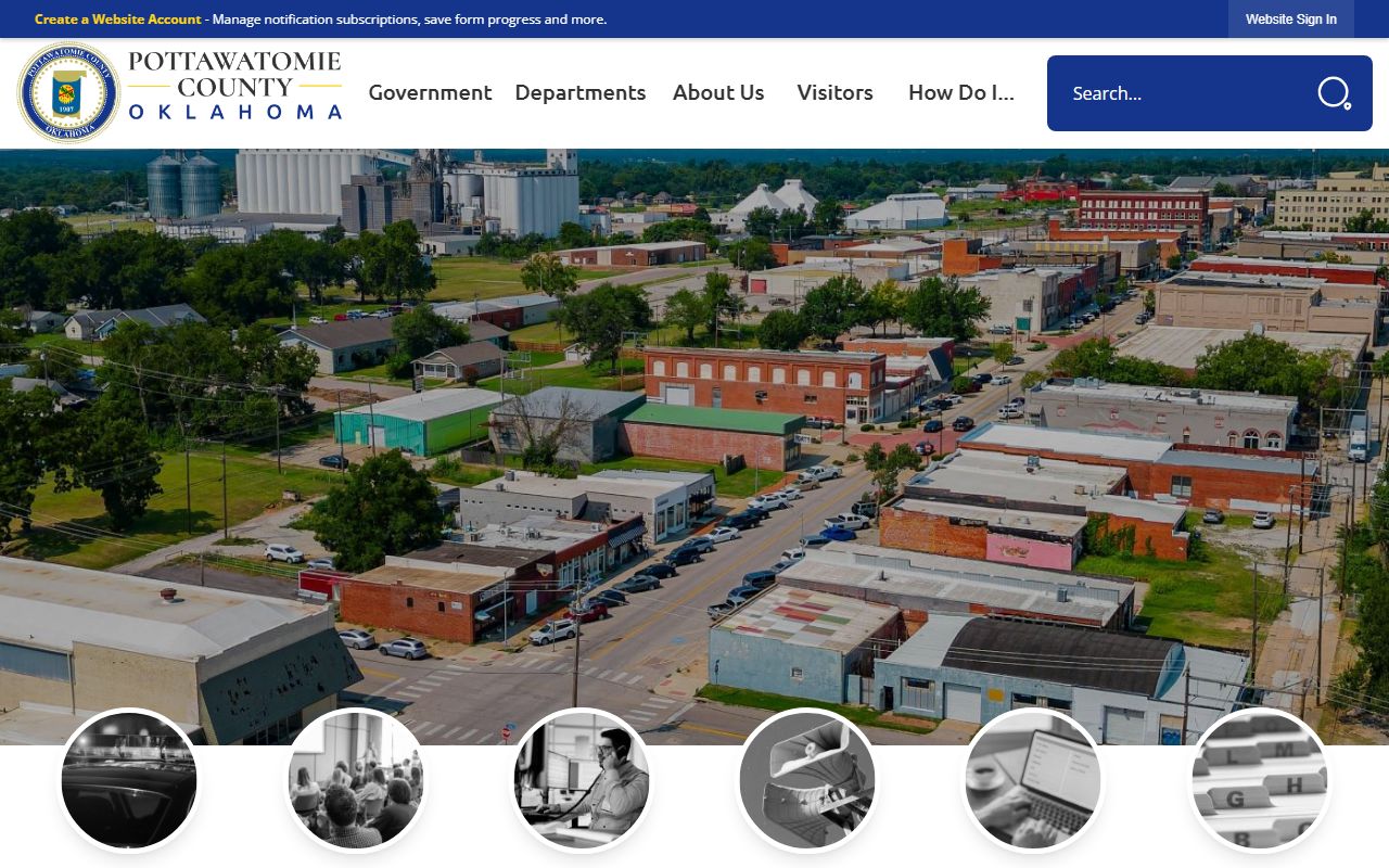 Pottawatomie County official homepage used to find court records