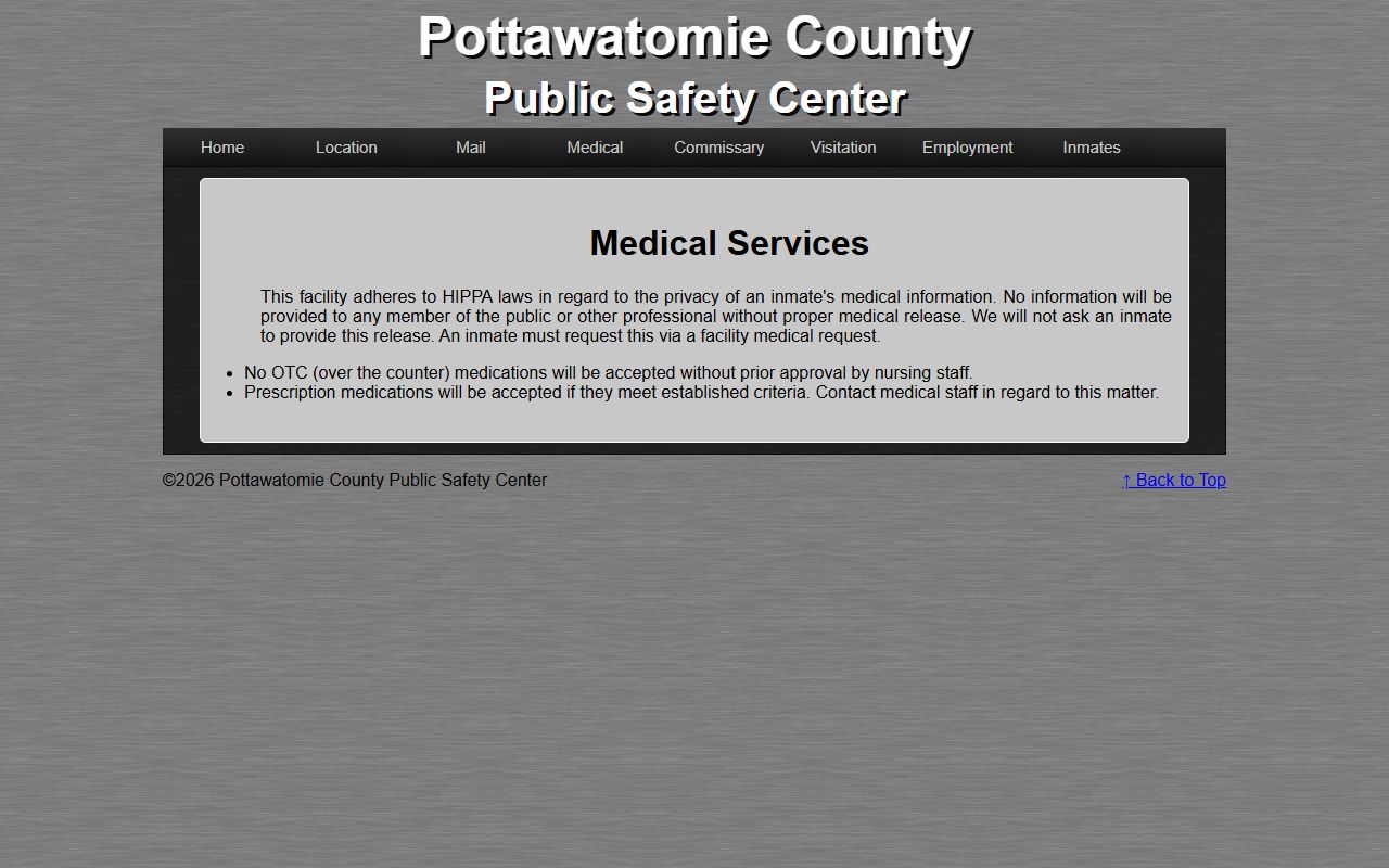 Pottawatomie County probate records compared to a public safety medical privacy note